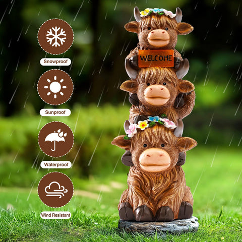 Twinbling solar outdoor garden cow night light provides ambient glow