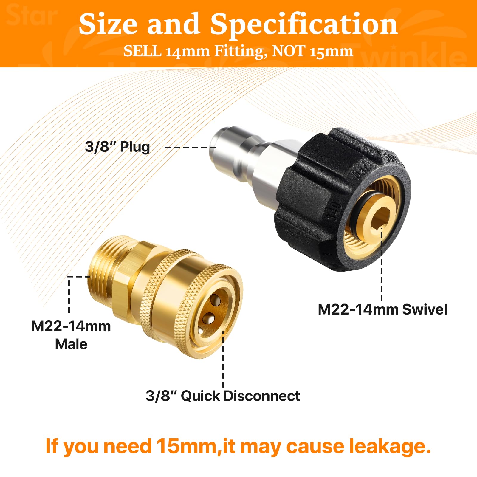 Twinkle Star 1/2 inch plug with 3/4 inch male end simplifies connections