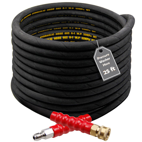 Twinkle Star 25ft pressure washer hose extended for outdoor cleaning tasks