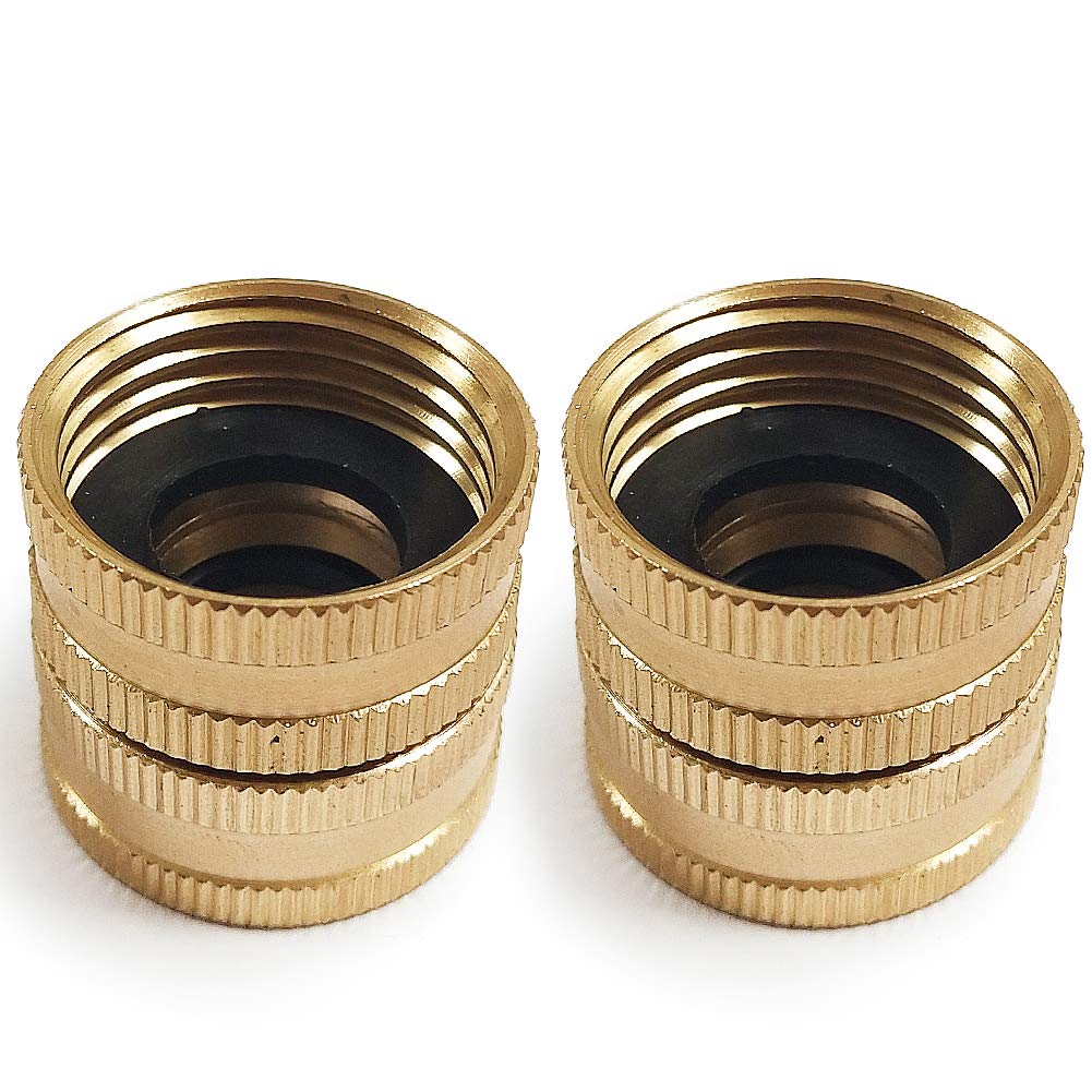 Twinkle Star brass hose connector front view for outdoor use