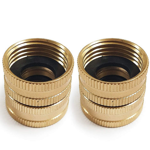 Twinkle Star brass hose connector front view for outdoor use
