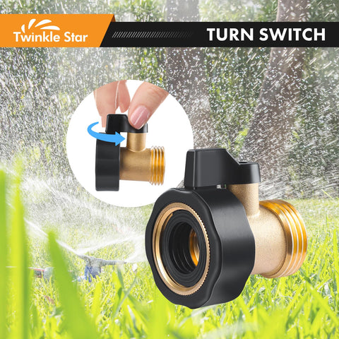Swivel connection on Twinkle Star valve fits standard 3/4-inch hoses.