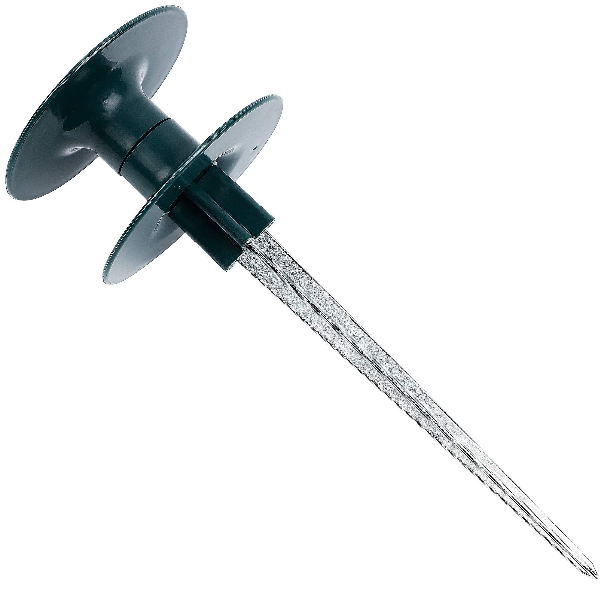 Twinkle Star garden hose guide spike, spin-top closeup, enables smooth hose feeding and reduces tangling.