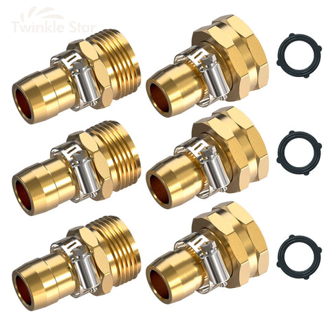 Twinkle Star repair connector with copper-tone aluminum body for durable hose fixes.