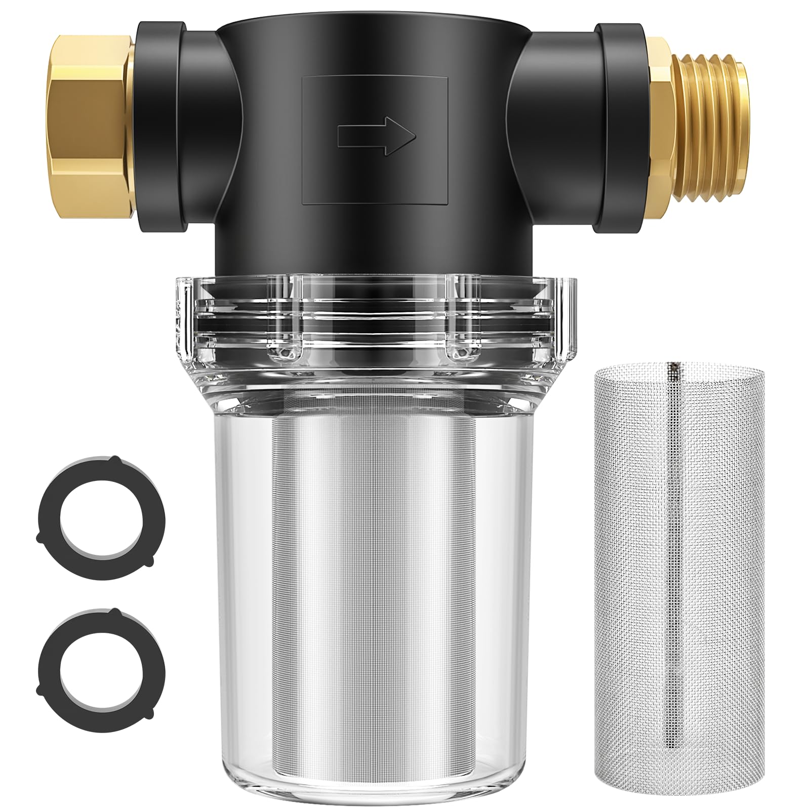 Twinkle Star hose filter attachment with 100 mesh screen for cleaner water supply.