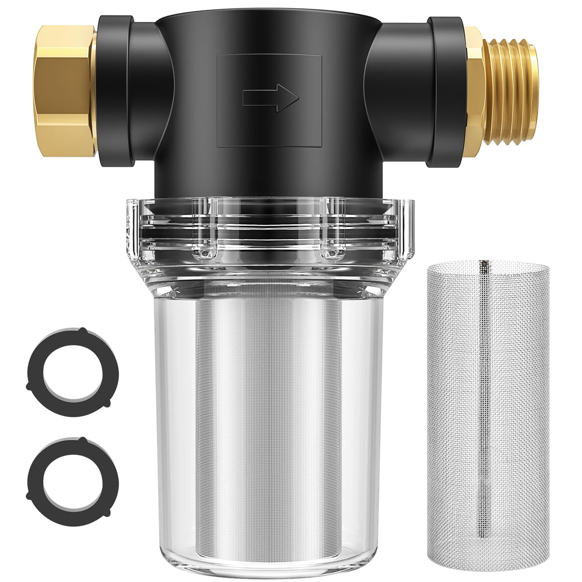 Twinkle Star hose filter attachment with 100 mesh screen for cleaner water supply.