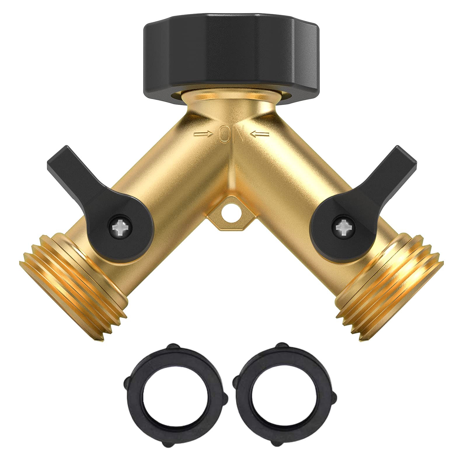 Twinkle Star 2-pack hose splitter shown in packaging for easy purchase.