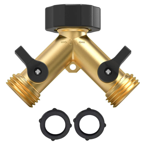 Twinkle Star 2-pack hose splitter shown in packaging for easy purchase.