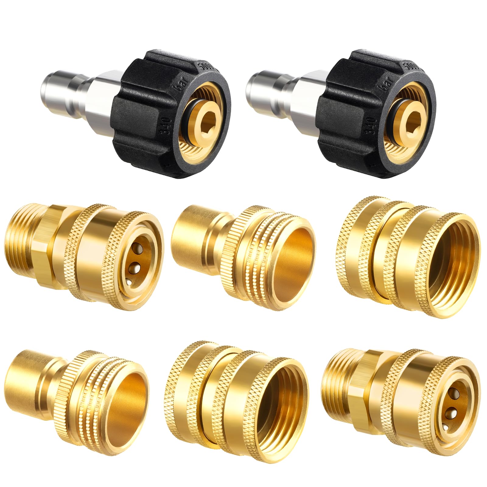 Twinkle Star M22-14mm swivel quick connect for secure hose attachment.