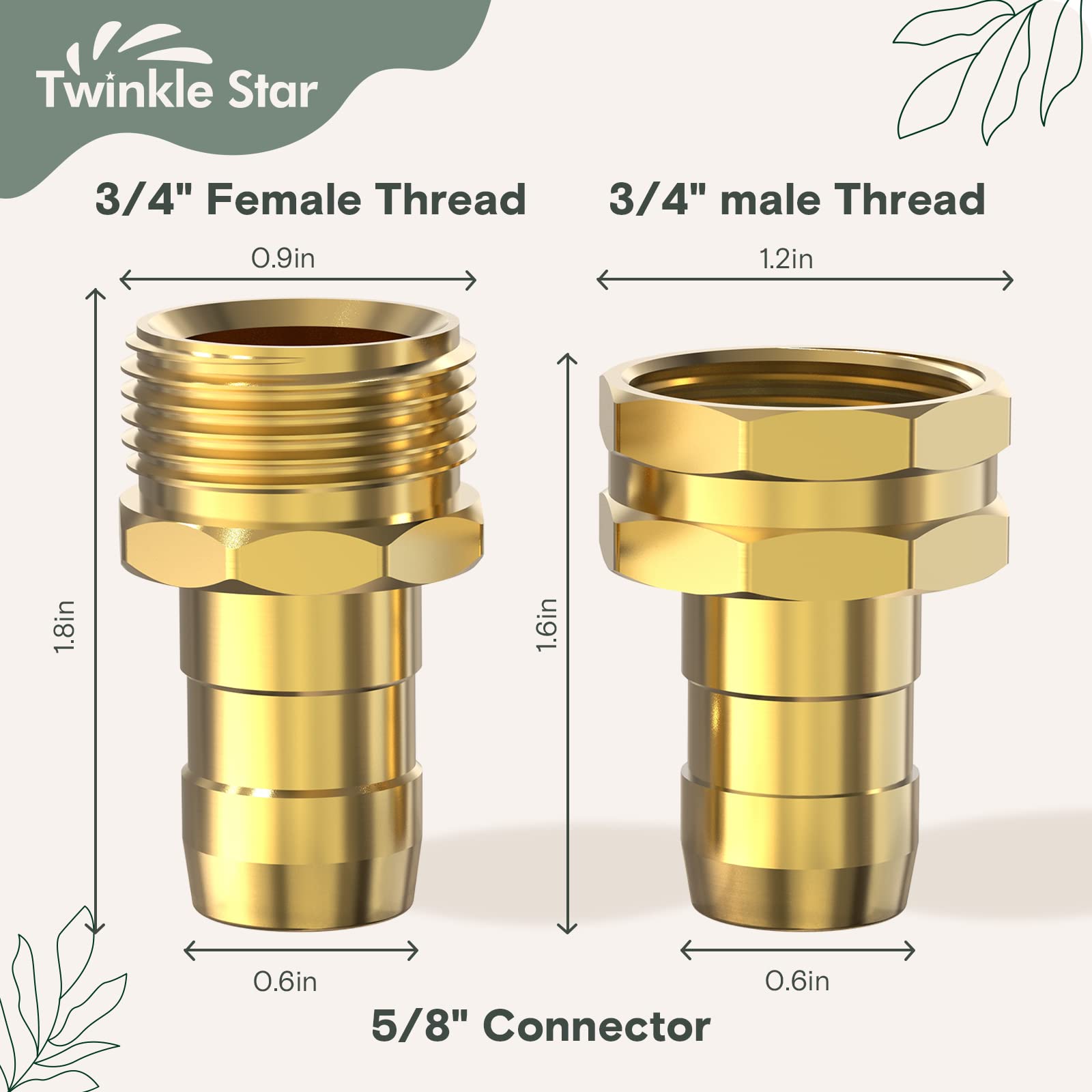 Close-up of male and female connectors in a 3-set display by Twinkle Star.
