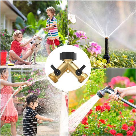 Twinkle Star outdoor faucet-compatible splitter fits standard spigots.