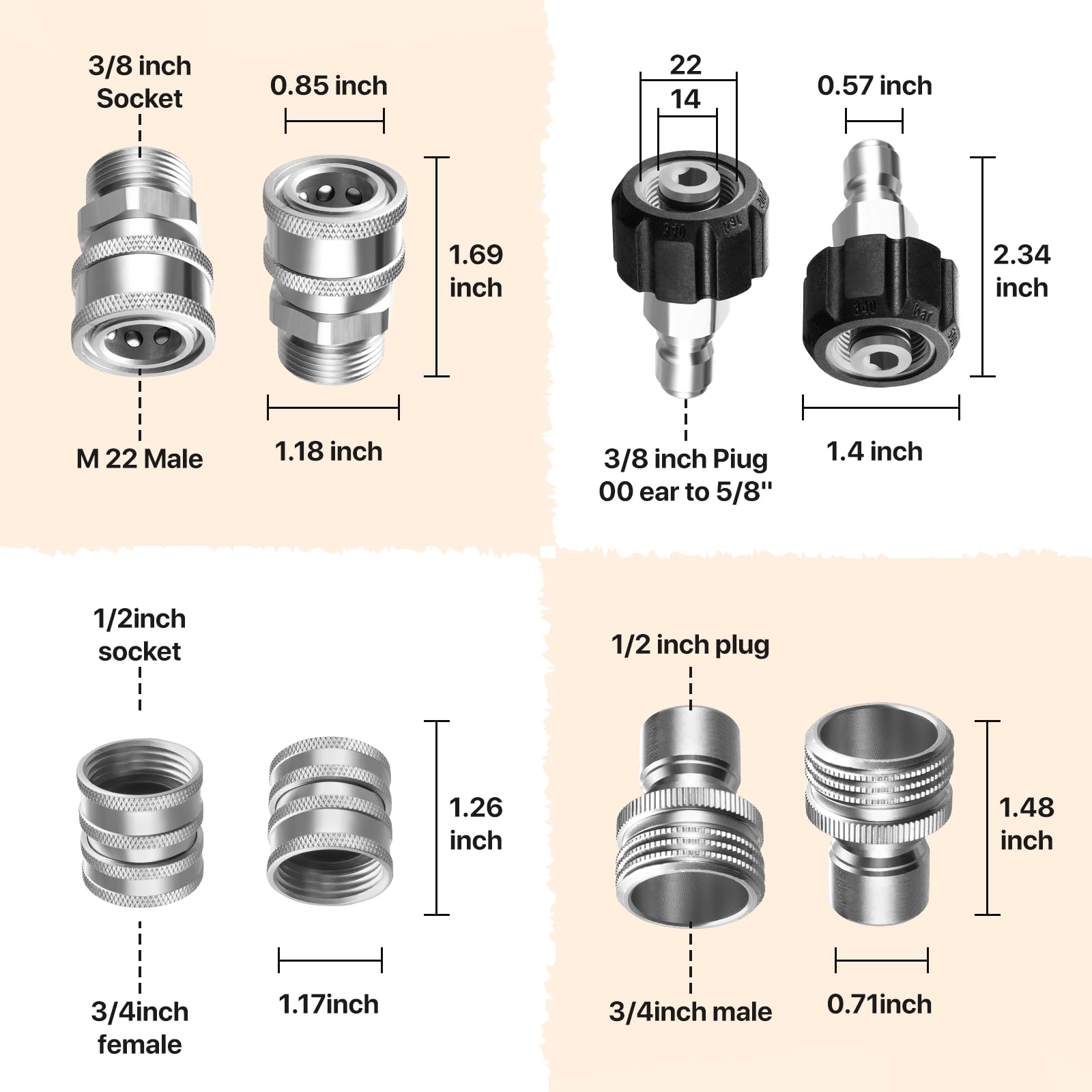 Twinkle Star M22 15mm to 14mm converter enables compatibility with varied fittings.
