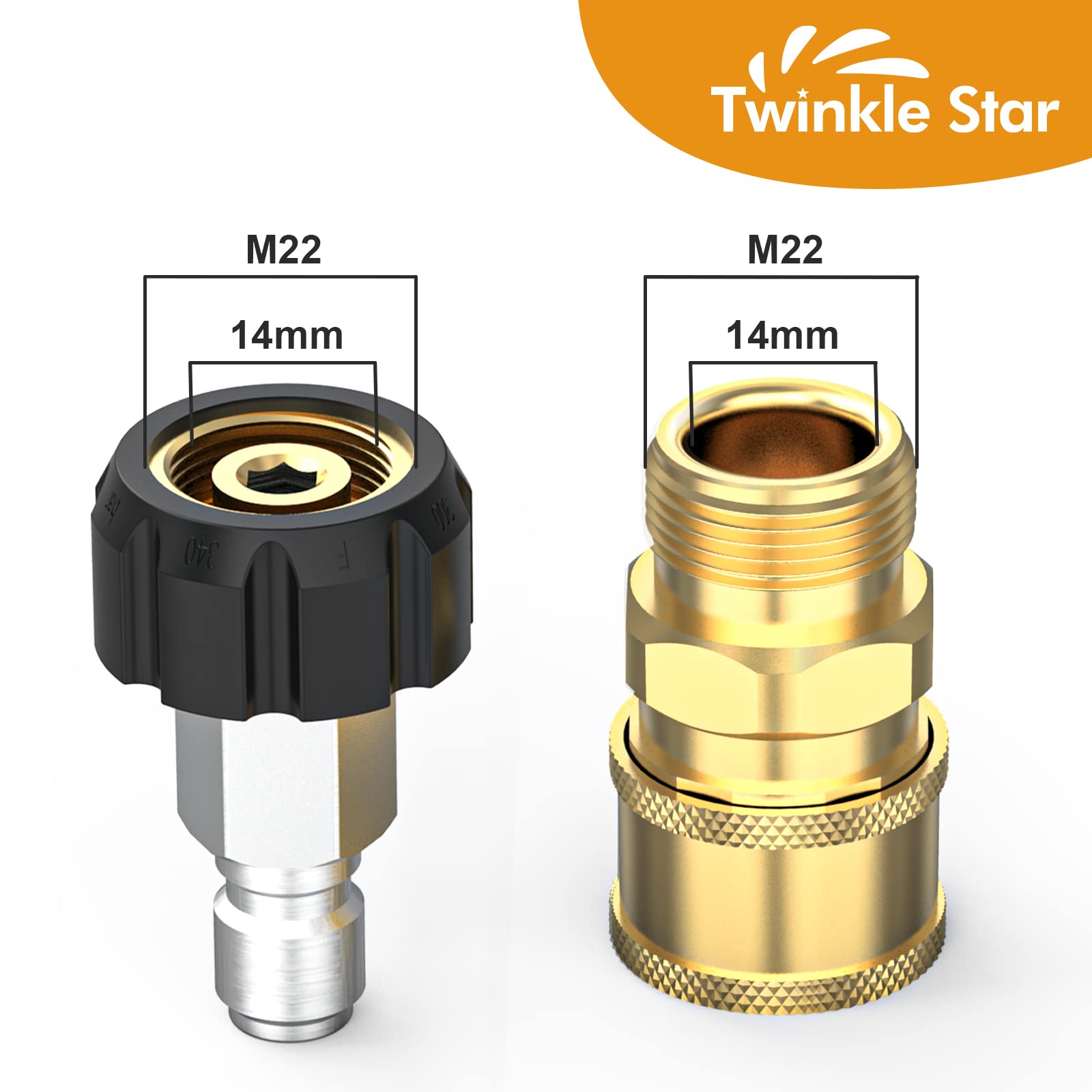 Twinkle Star pressure washer adapters simplify gun, hose, and pump changes.