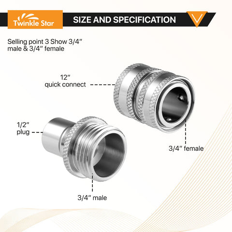 Twinkle Star brass and stainless construction for durable high-pressure use.