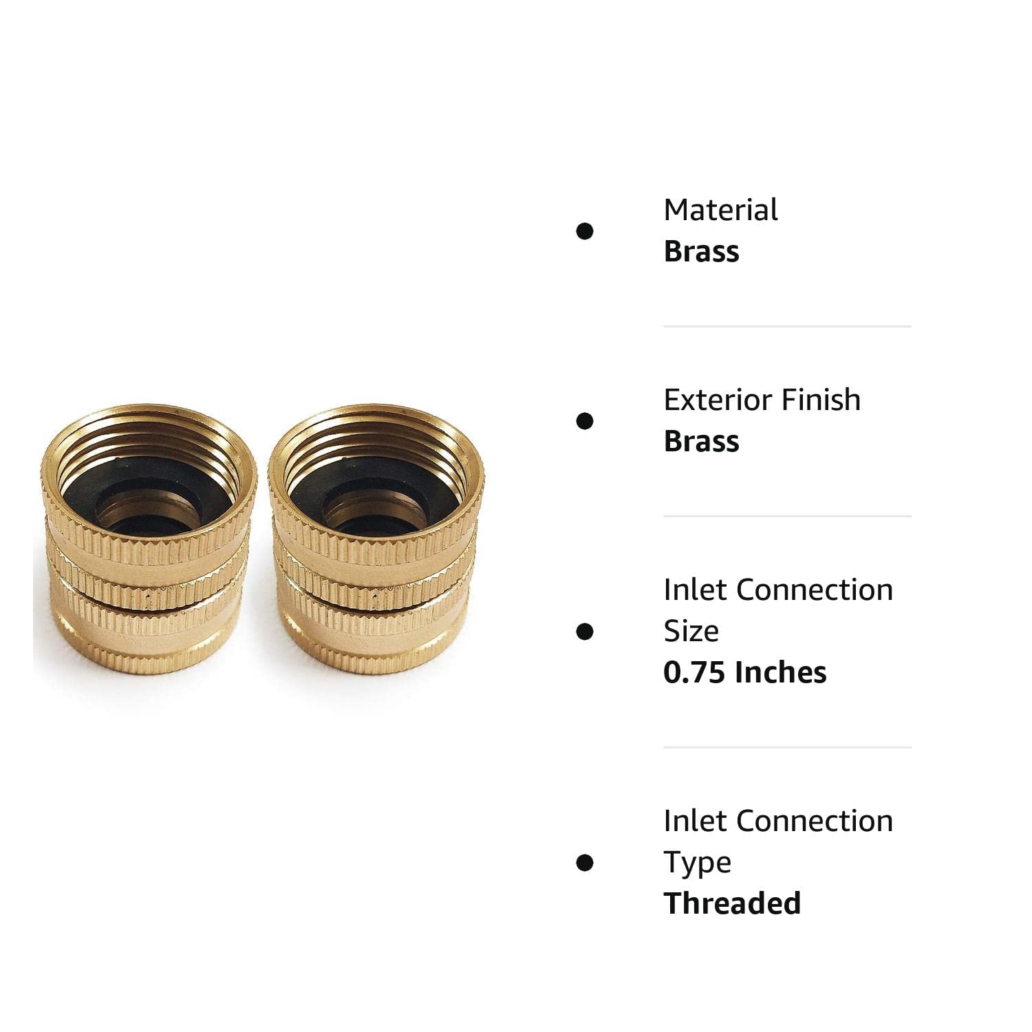 Twinkle Star two-pack brass hose connectors in package