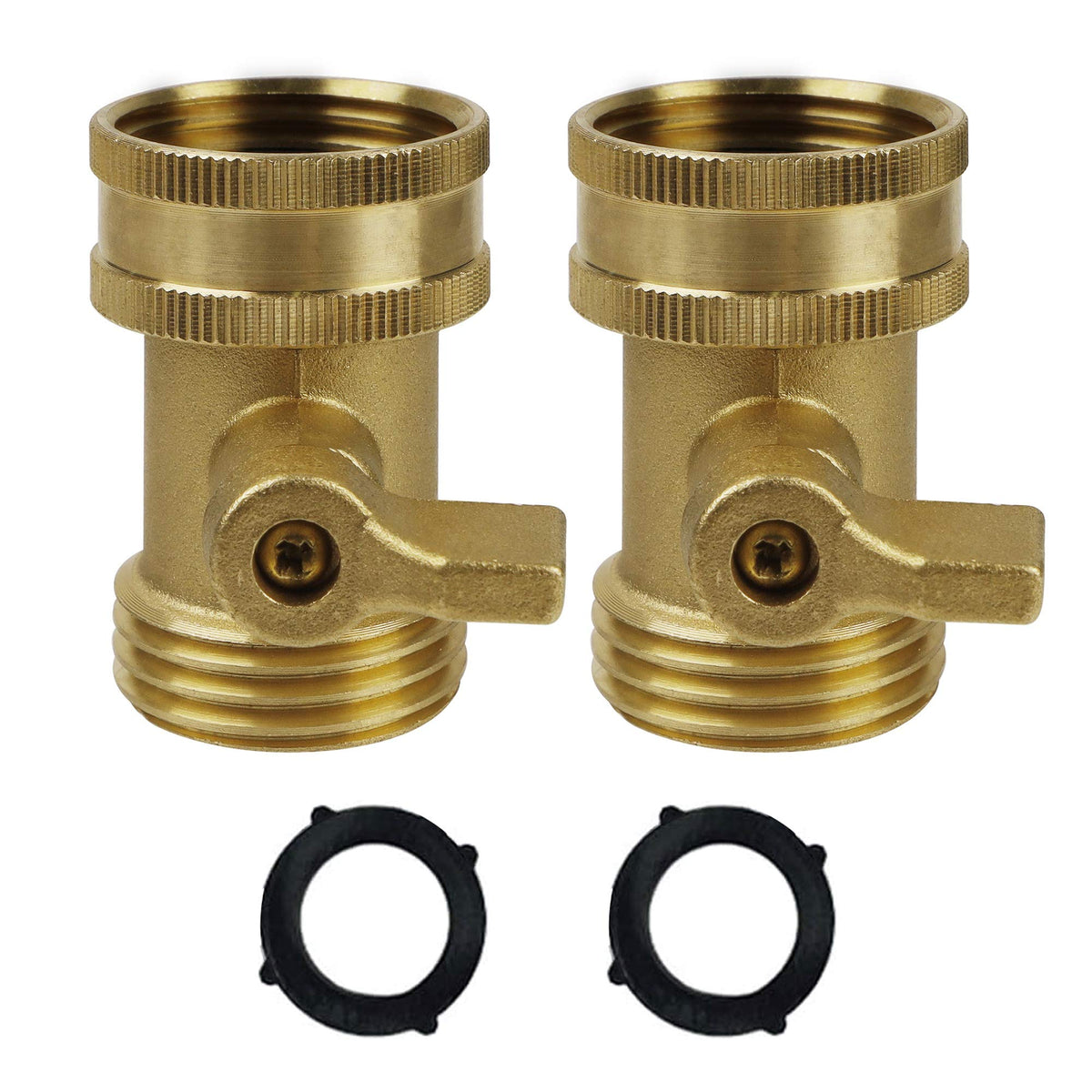Twinkle Star water hose shut-off valve front view demonstrates durable 3/4-inch connection for easy watering.