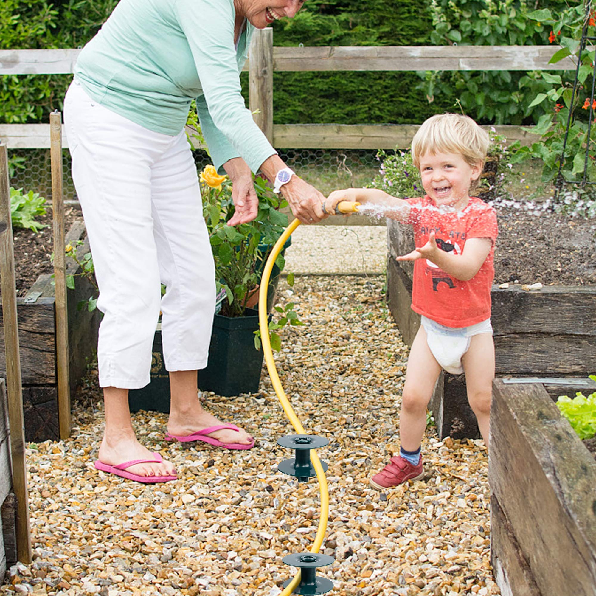 Twinkle Star outdoor hose protector enabling use across garden patio and greenhouse