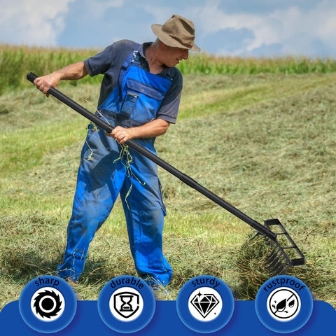 TwinkleTool 12-tines-weeding close-up demonstrates efficient weed removal action.