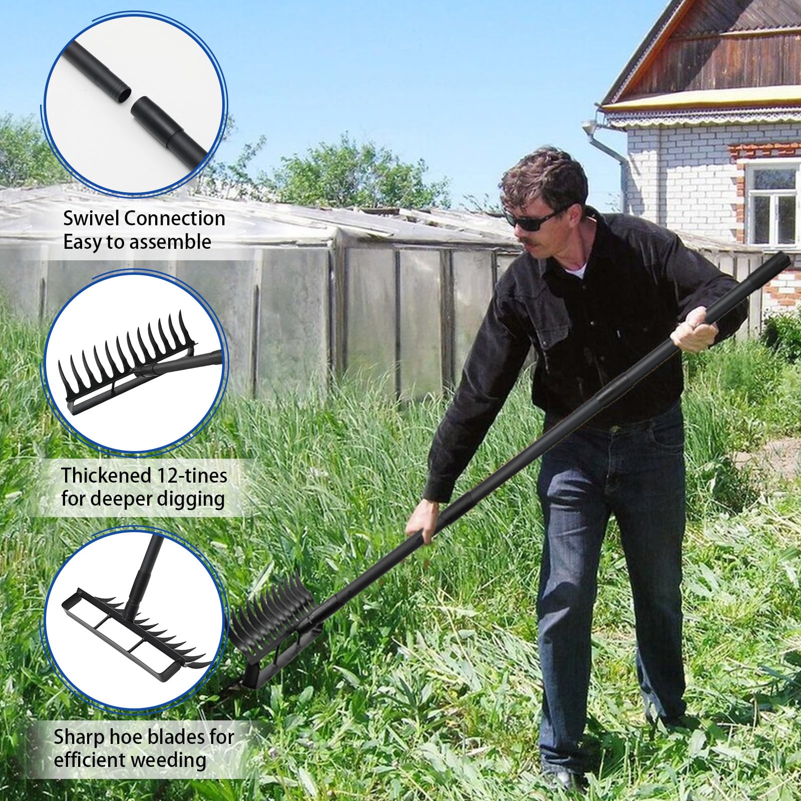 TwinkleTool raised-bed-use illustrates easy weed control in tight spaces.