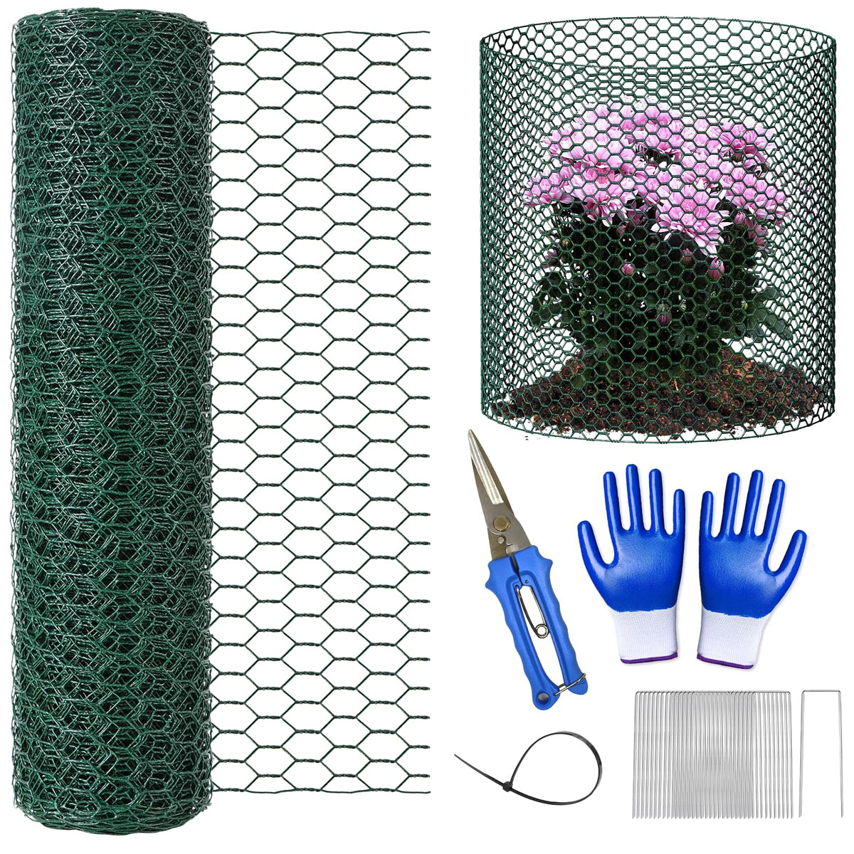 Twintaogo plant protector roll shielding outdoor beds from rabbits and pests.