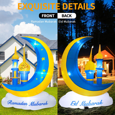 TwoBees 5FT Ramadan inflatable cloud creates festive ambience for gatherings.