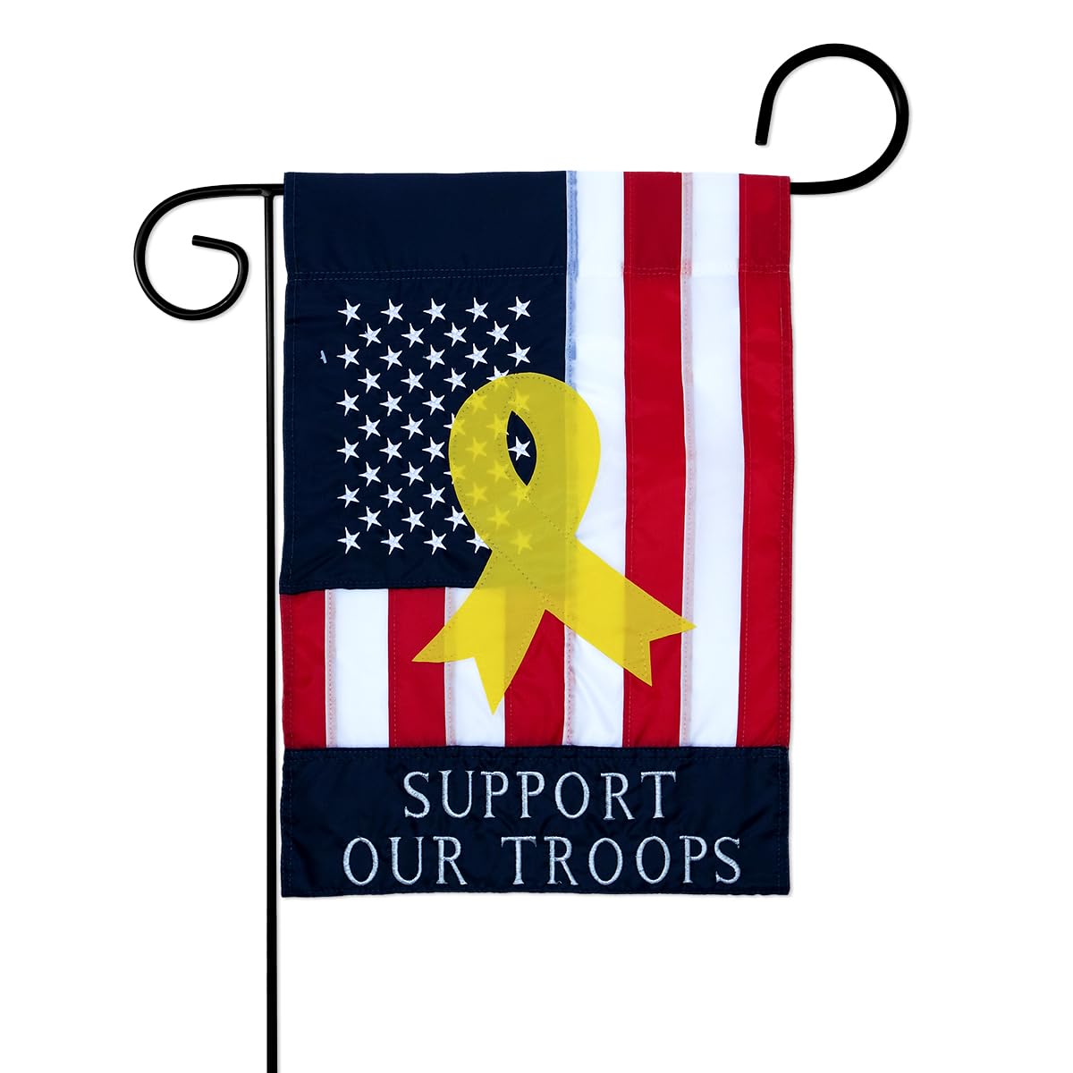 Two Group Support Our Troops garden flag with readable double sides for outdoor display