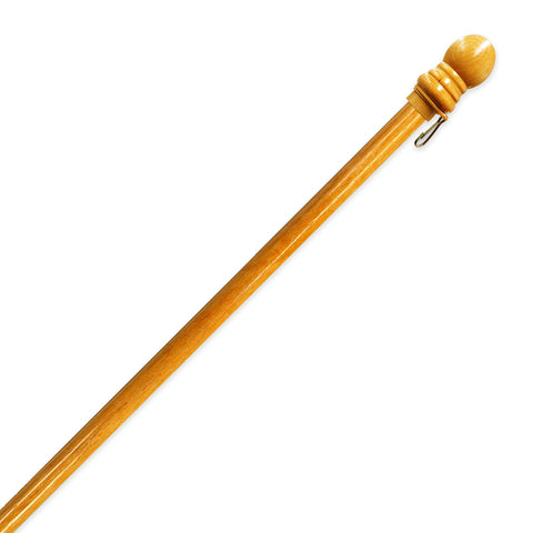 Two Group wooden flag pole 57in outdoor keeps banner secure in wind.