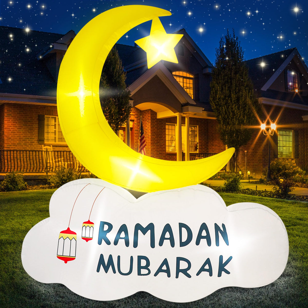 TwoBees Ramadan inflatable 6ft with front lights for striking night time yard decor