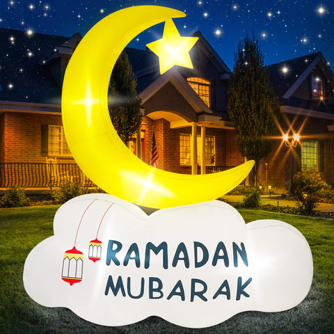 TwoBees Ramadan inflatable 6ft with front lights for striking night time yard decor