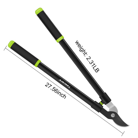 Twocorn bypass lopper with ergonomic elliptical handle for comfortable, controlled pruning.