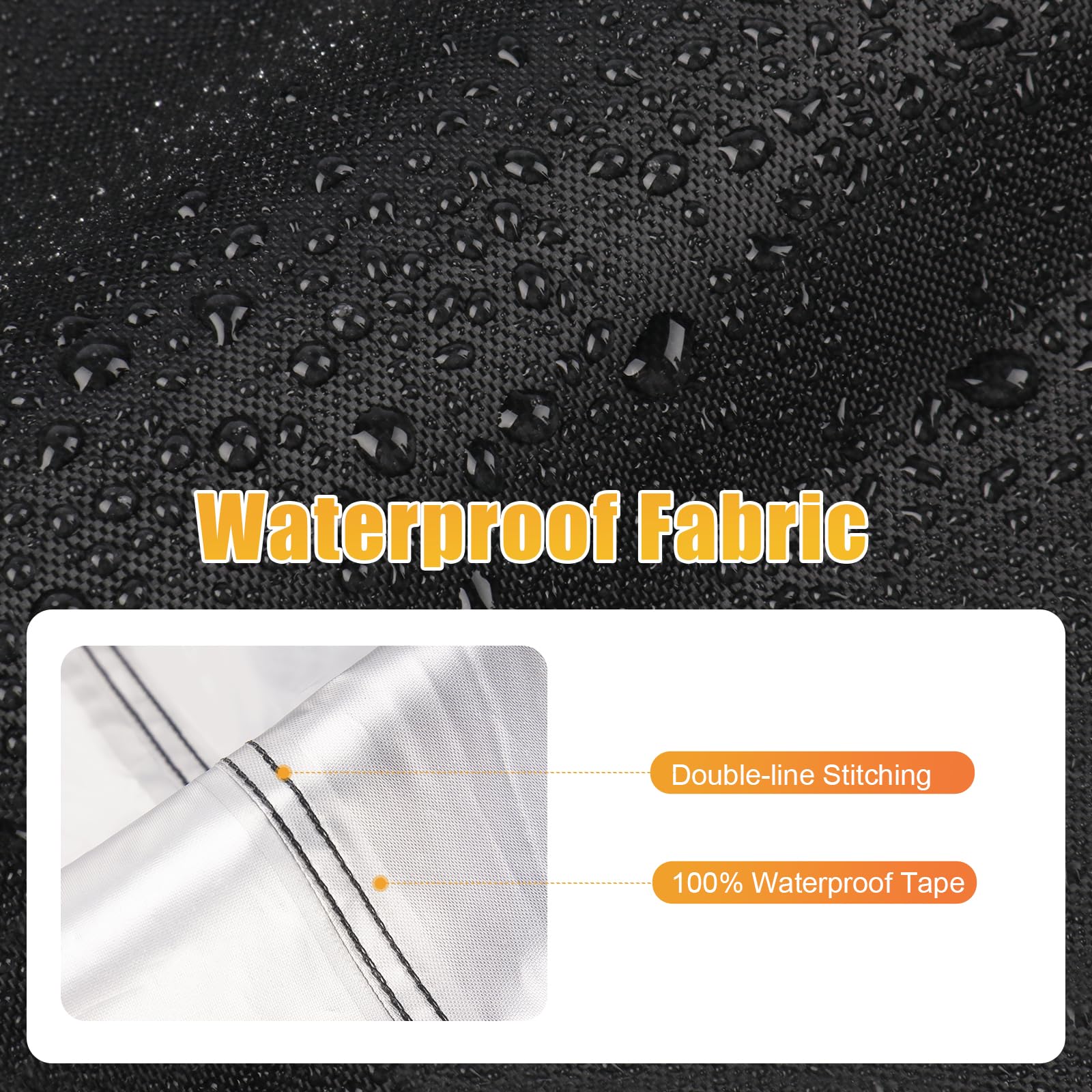 TwoPone PVC-coated UV-resistant cover guards against sun and rain.