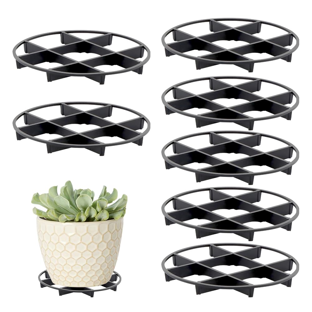 TWZKXC plant saucer drainage rack stand 8-pack elevates pots for better airflow