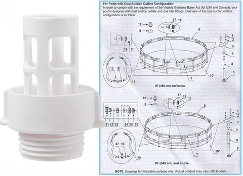 TXDIYIFU round metal frame pool connector facilitating simple water release.