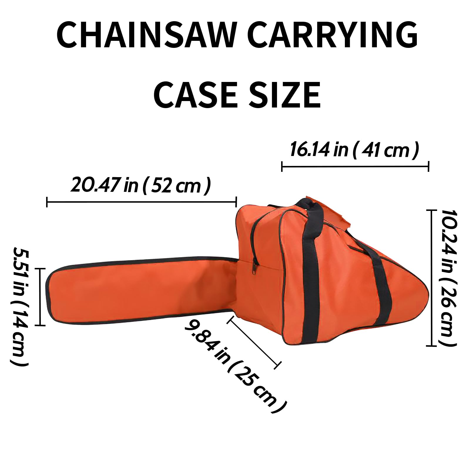 Txelegant Oxford fabric chainsaw case in orange for durable storage.