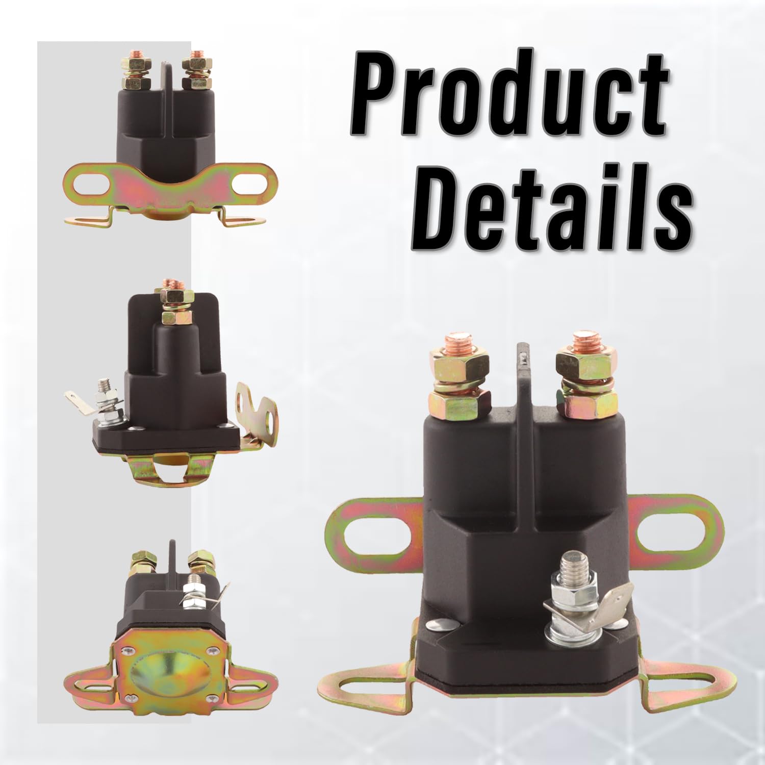 TXRXIZ 12V starter solenoid compatibility chart for Bad Boy, Husqvarna, and more