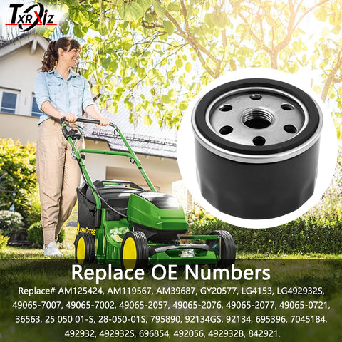 TXRXIZ AM125424 compatibility chart shows suitable mower brands