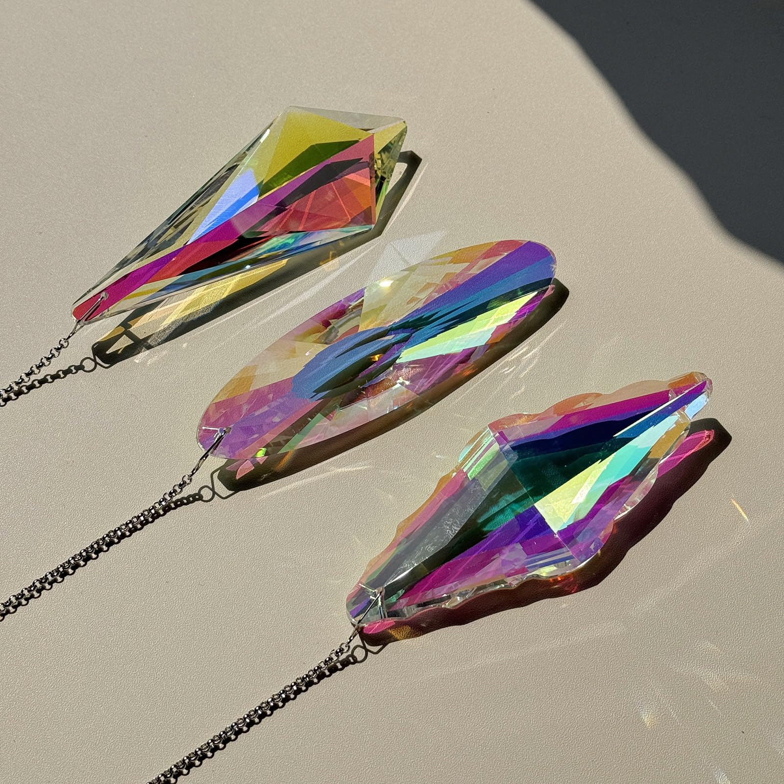 TXXNSM multicolor prisms brighten rooms with unique light reflections.