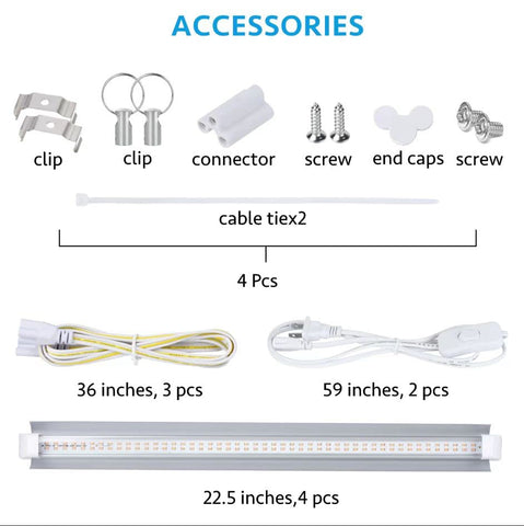 TYAGMAM Grow Light 2ft T8 daisy-chain capability for expandable indoor gardens.