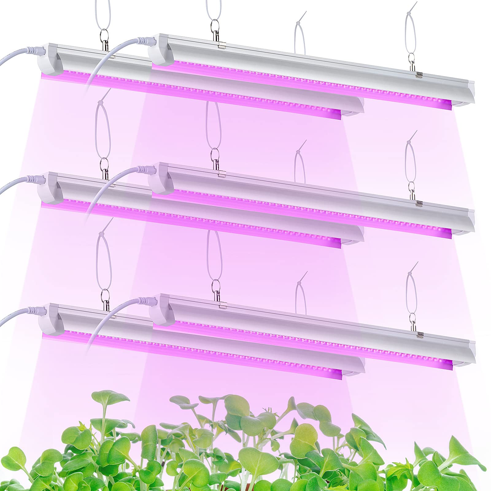 TYAGMAM Grow Light 2ft T8 full-spectrum glow for seedlings and leafy greens.