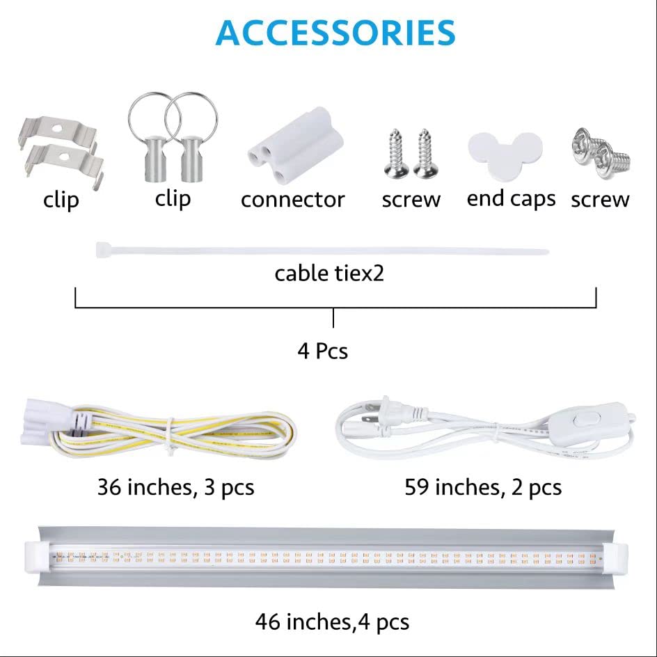 TYAGMAM plug-and-play 4-pack grow lights for easy setup.