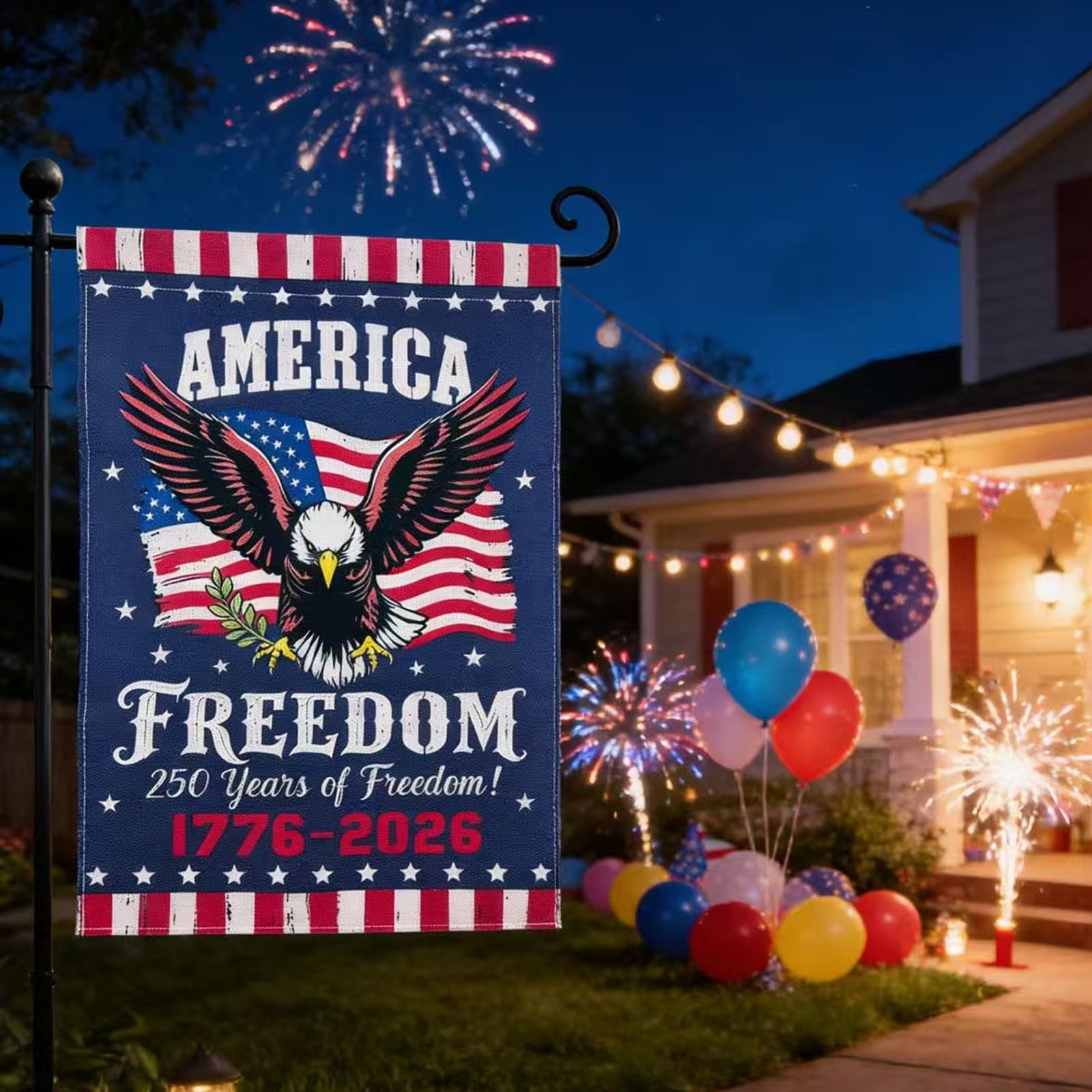 Tyalfrich 12x18 flag shows clear visibility on stands