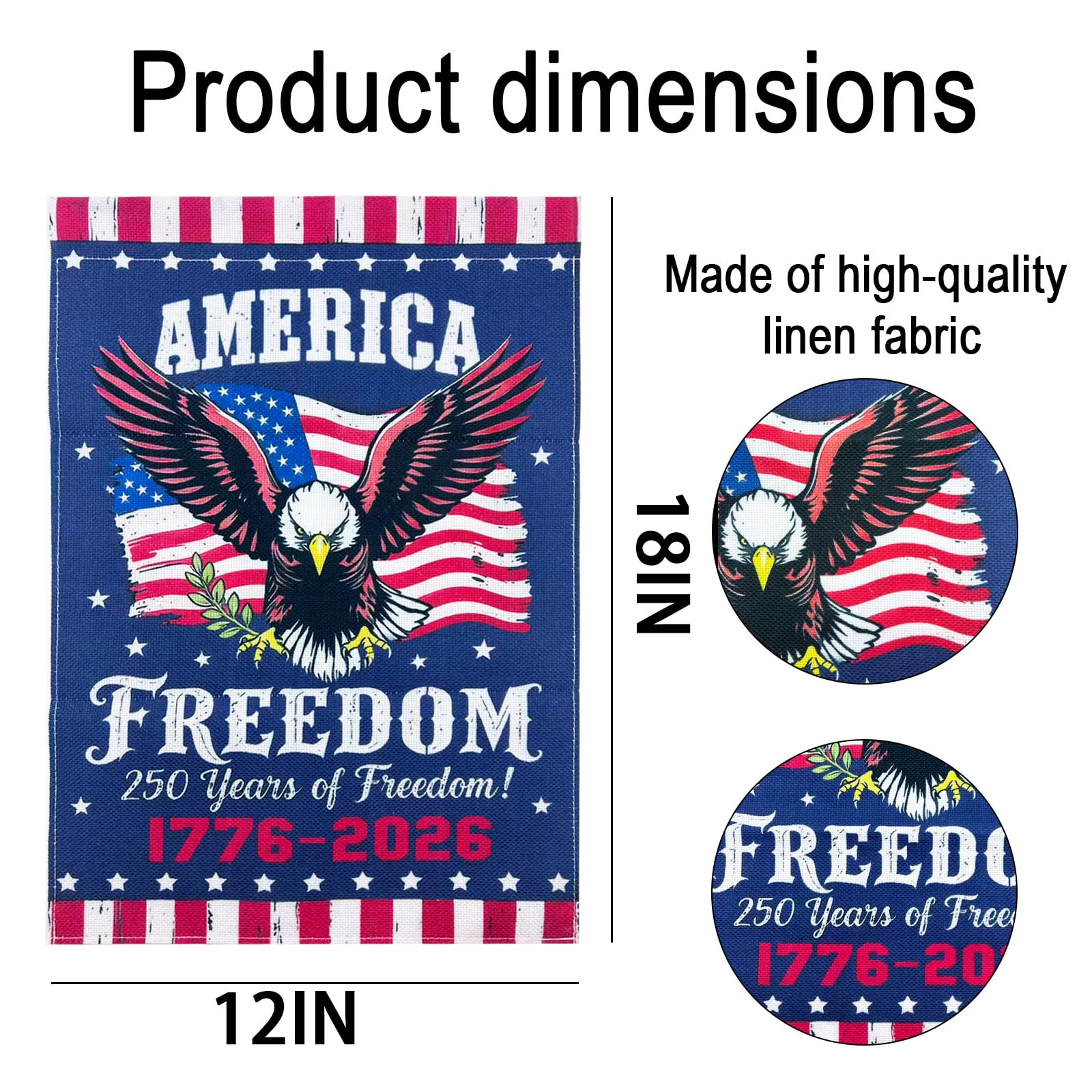 Tyalfrich patriotic eagle banner closeup, vivid colors for yard display