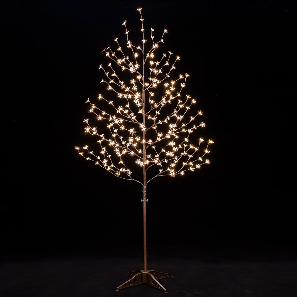 TYBEEU 6ft lighted cherry blossom tree full view, ideal as a year-round centerpiece.