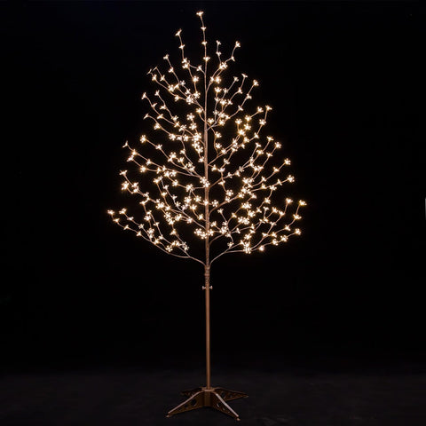 TYBEEU 6ft lighted cherry blossom tree full view, ideal as a year-round centerpiece.