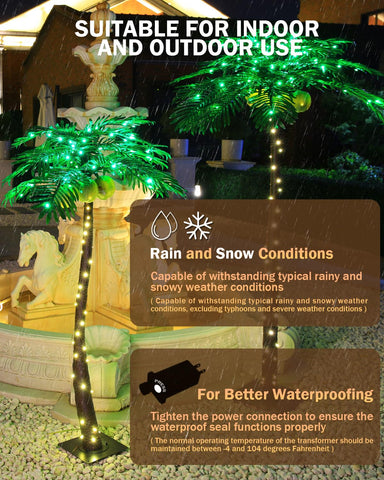 TYBEEU palm tree coconuts glow to create tropical ambiance.