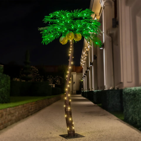 TYBEEU palm tree waterproof power interface ensures safe outdoor setup.