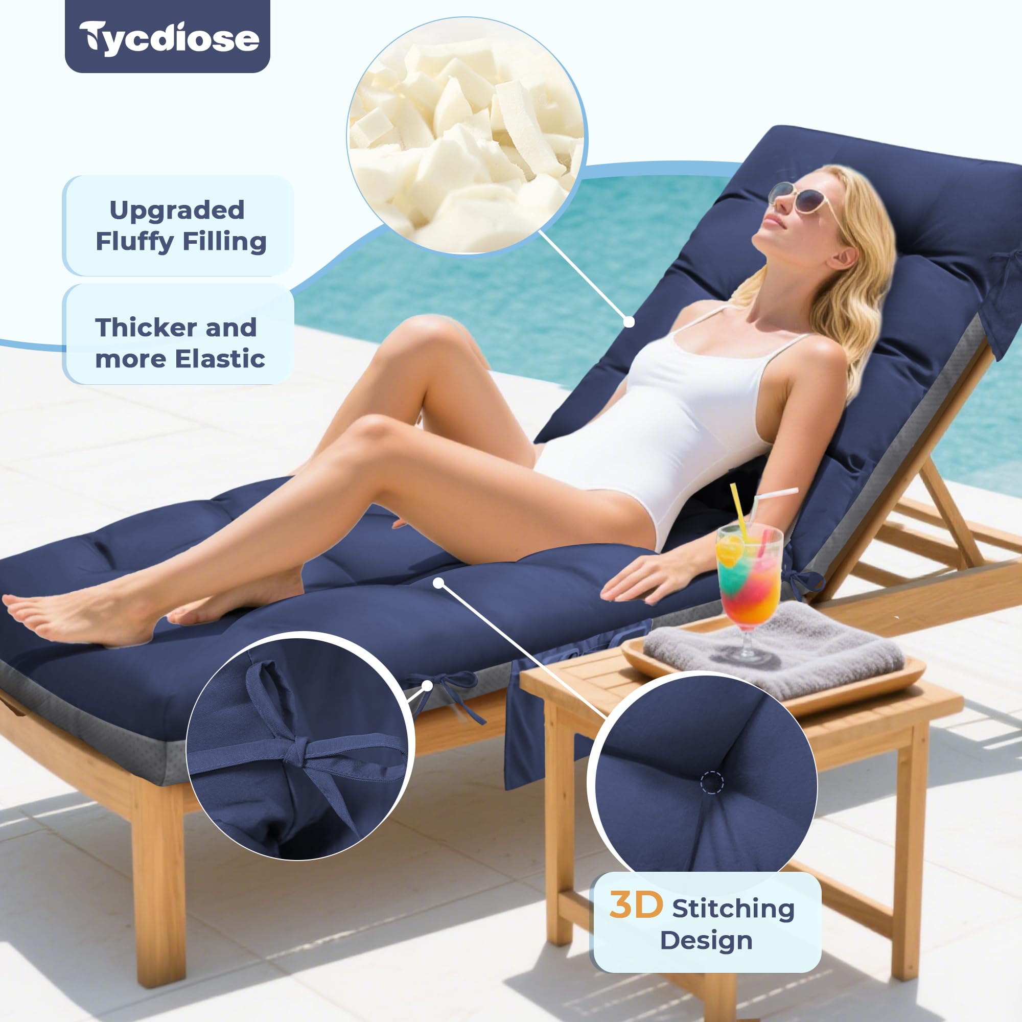 Tycdiose folding-design cushion enables versatile support for back and legs during lounging.