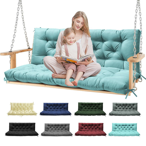 Tycdiose teal porch swing cushions offer 5-inch memory foam comfort for outdoor seating
