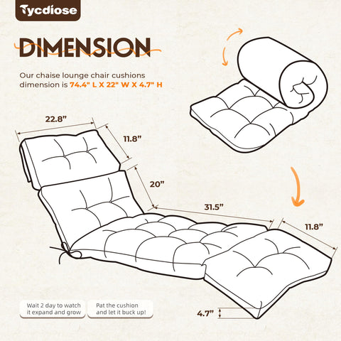 Tycdiose cushion side view highlights 4.7-inch thickness for extra support
