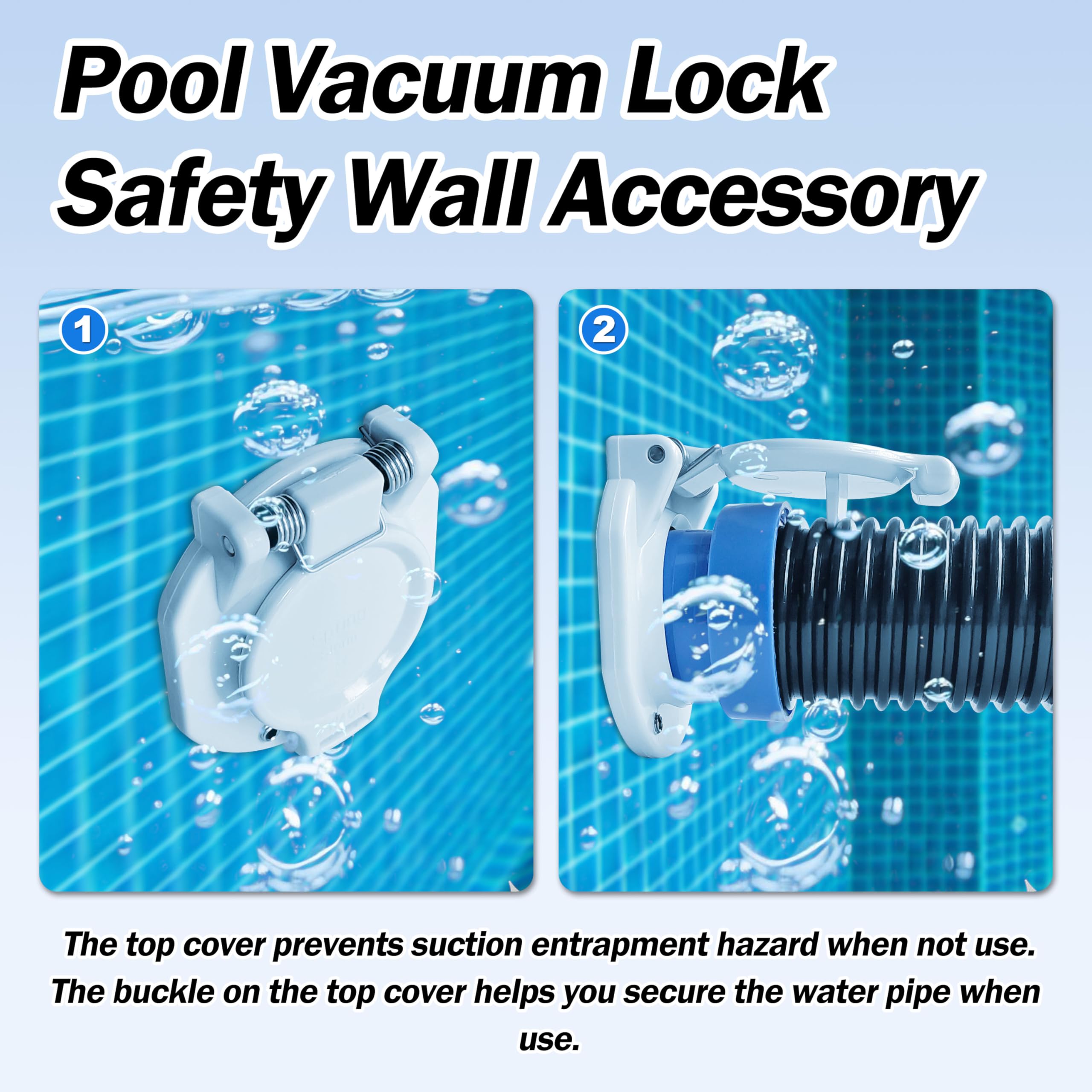TycoonWon W400BWHP safety wall cover closes the suction when not in use.